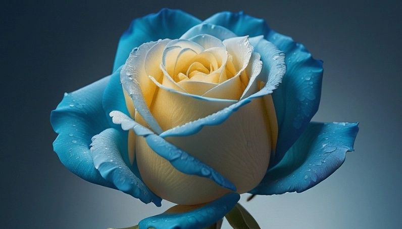 Hình nền hoa hồng xanh dương 4K tông tối cho màn hình AMOLED