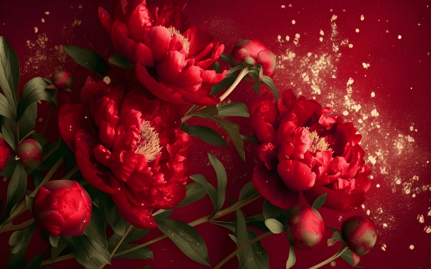 Hình nền hoa mẫu đơn đỏ full HD siêu sắc nét