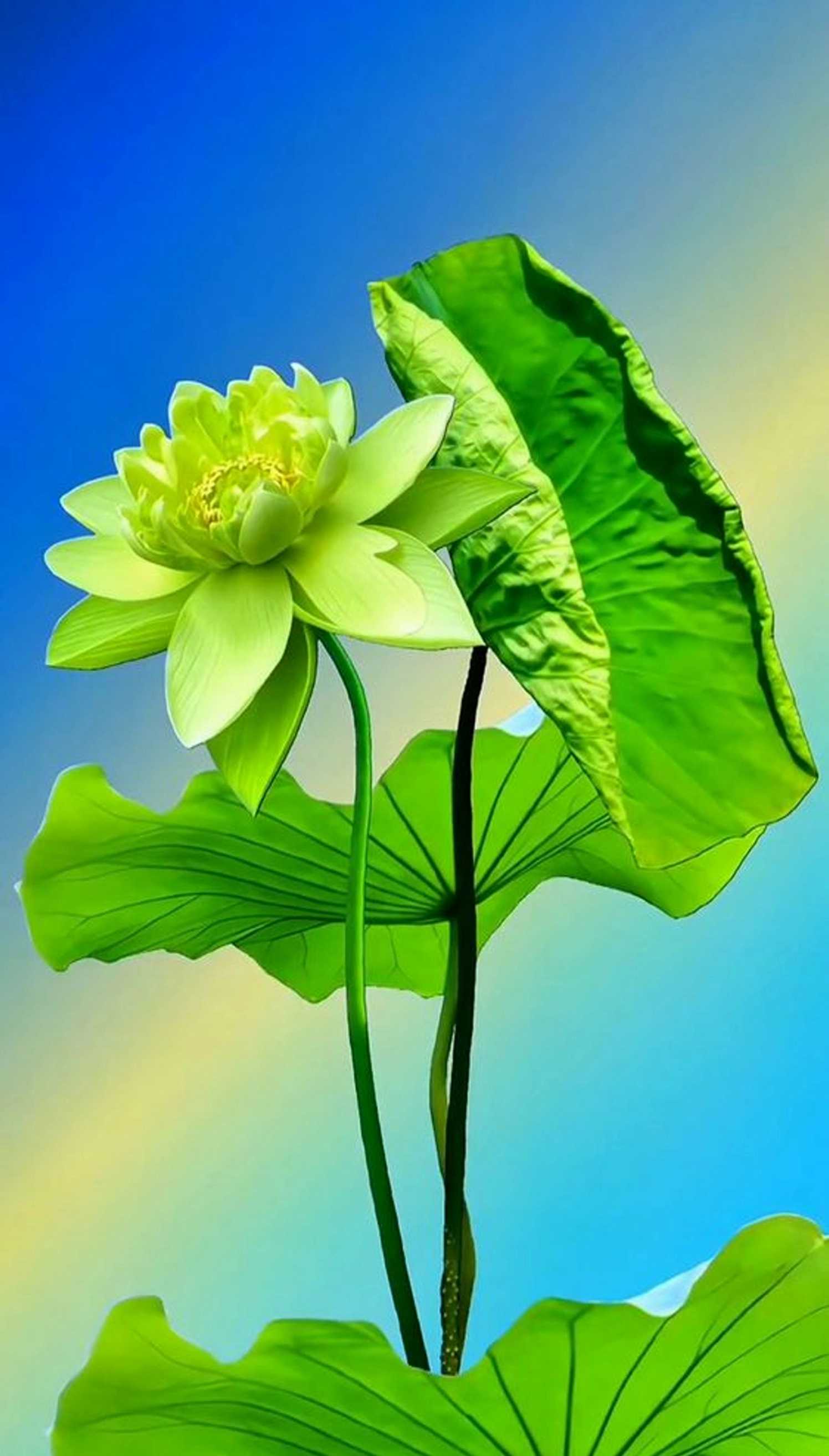 Hình nền hoa sen cho điện thoại hoa sen xanh