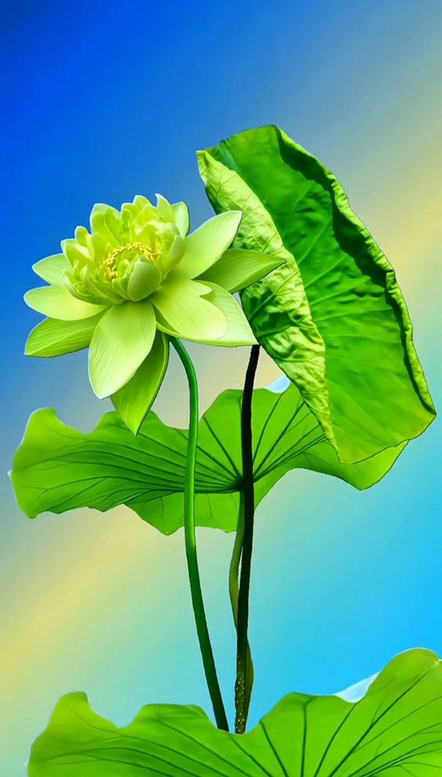 Hình nền hoa sen xanh cho điện thoại