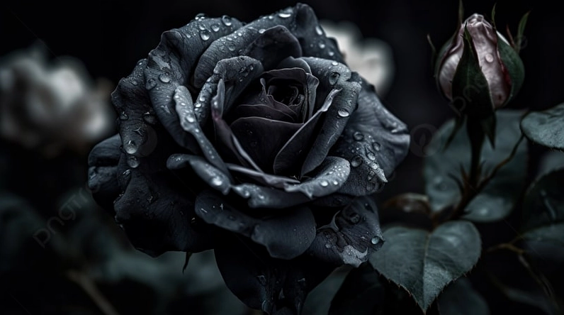 Hình nền màu đen cùng các loài hoa huyền bí