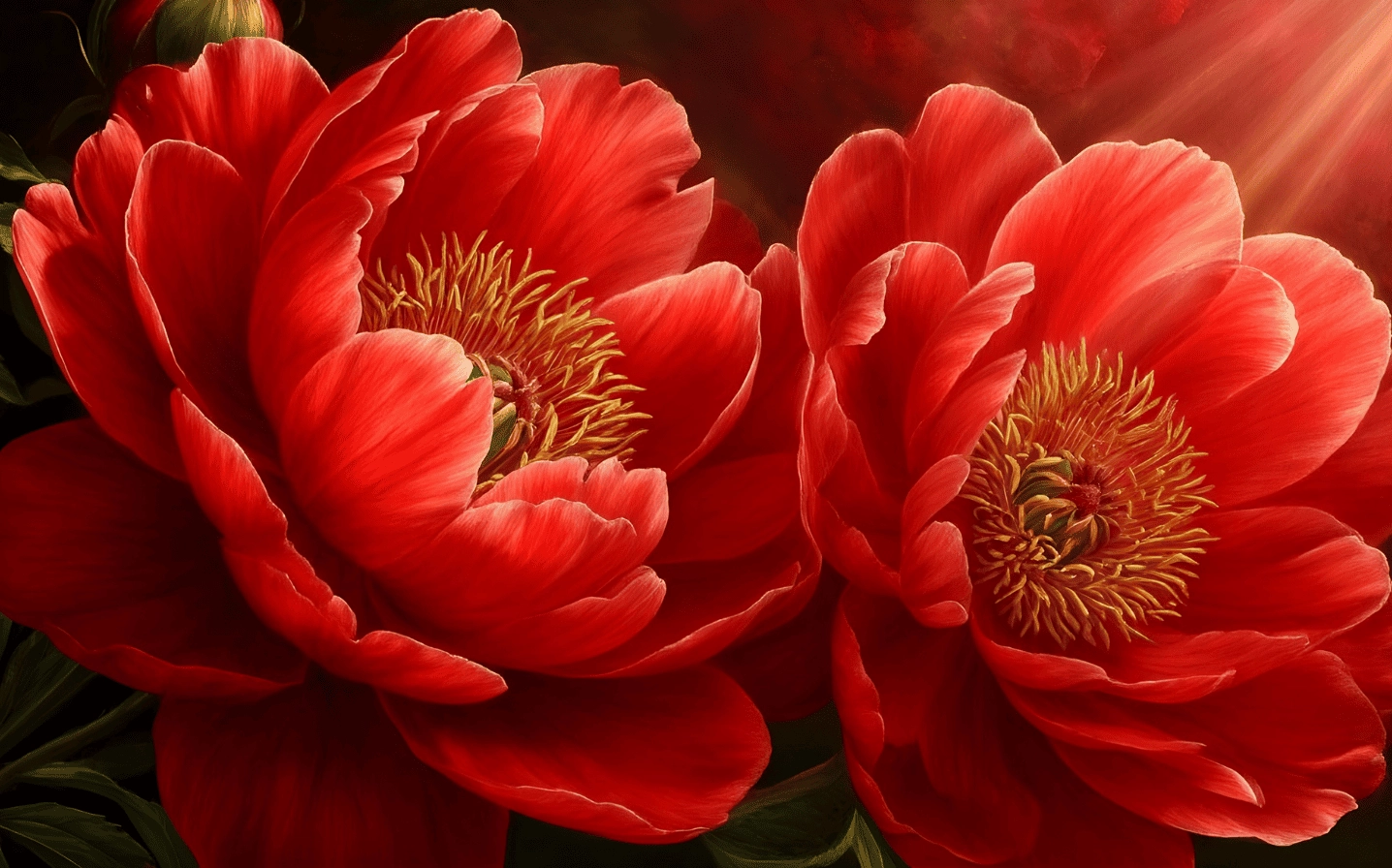 Hình nền mẫu đơn đỏ nồng nàn