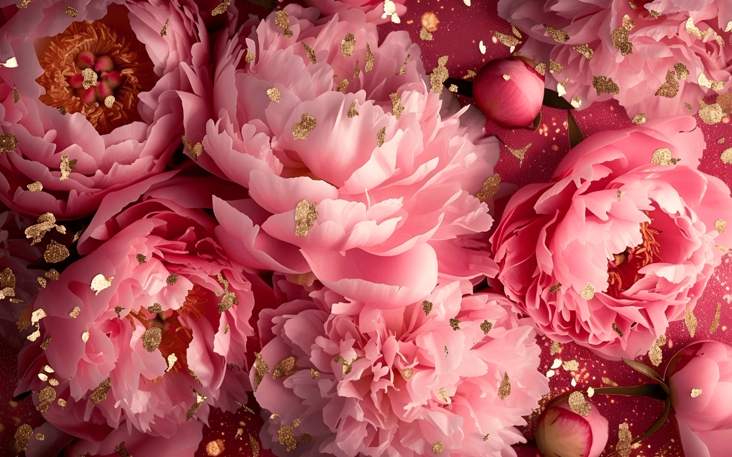 Hình nền mẫu đơn hồng tỏa sáng rực rỡ