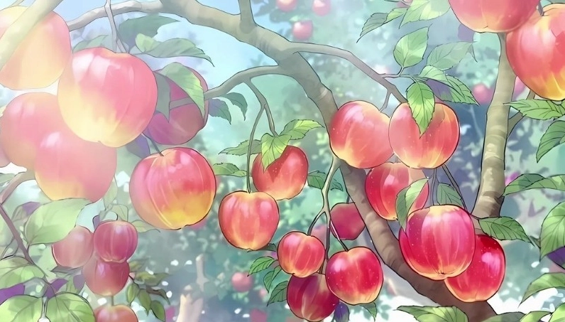 Hình nền trái táo tông ấm hợp phong cách vintage