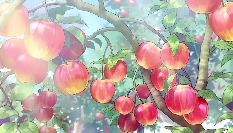 Hình nền trái táo tông ấm hợp phong cách vintage