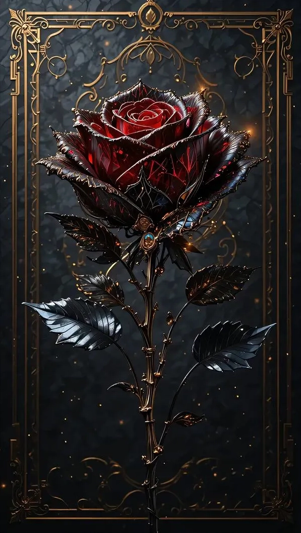 Hoa hồng đen trên nền tối tối giản hợp gu nội tâm