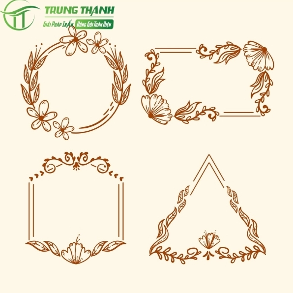 Hoa văn đường viền trang trí uốn lượn mềm mại