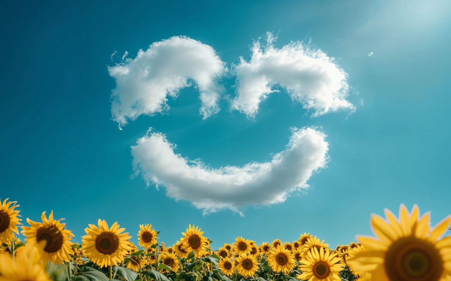 Hướng dương vui vẻ dưới trời xanh