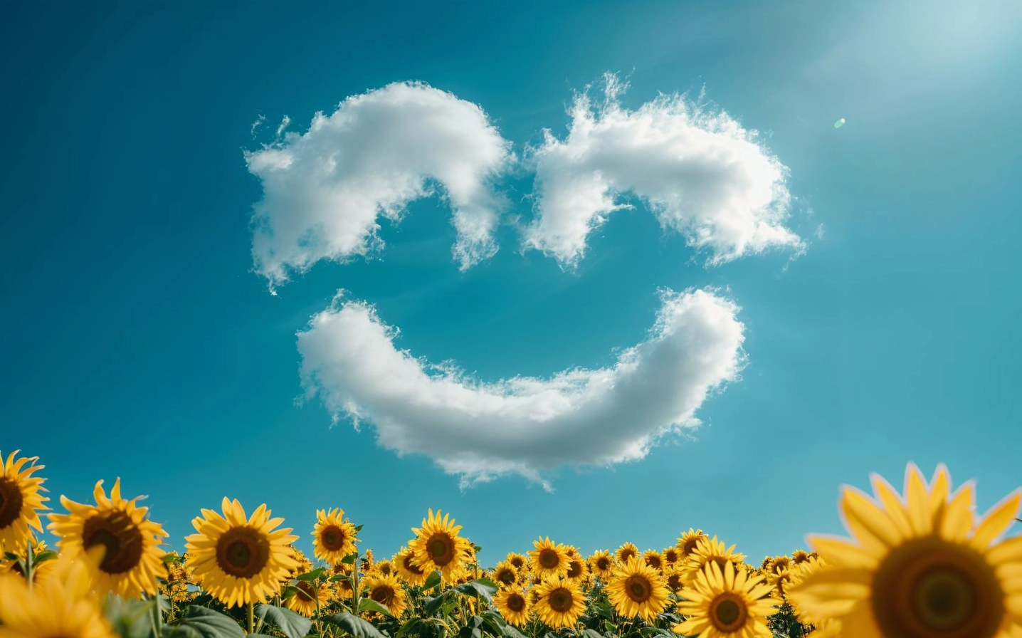 Hướng dương vui vẻ dưới trời xanh bao la