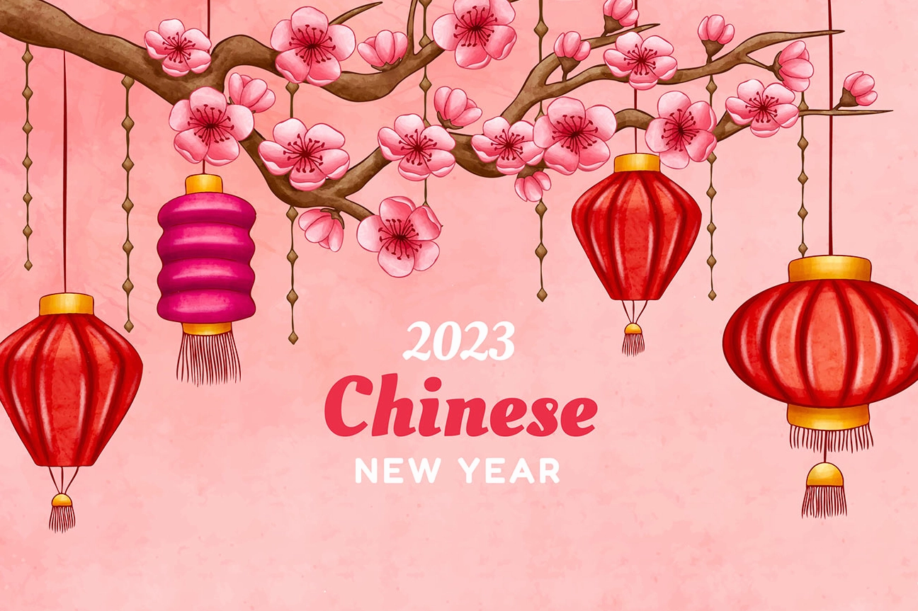 Khung cảnh cành đào mùa xuân tuyệt đẹp