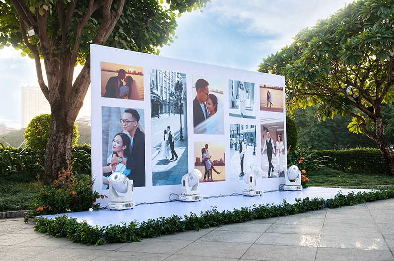 kích thước backdrop tiệc cưới lãng mạn