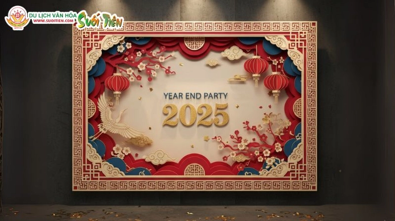 Kiểu dáng Mẫu Year End Party Backdrop 2 phá cách