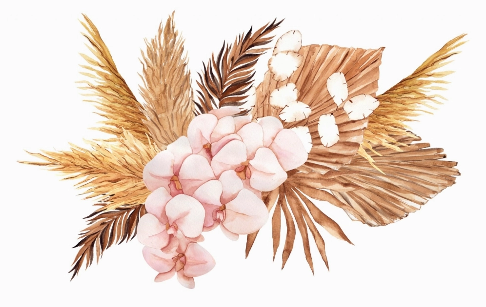 Lãng mạn không gian tiệc cưới với background hoa khô trang trí