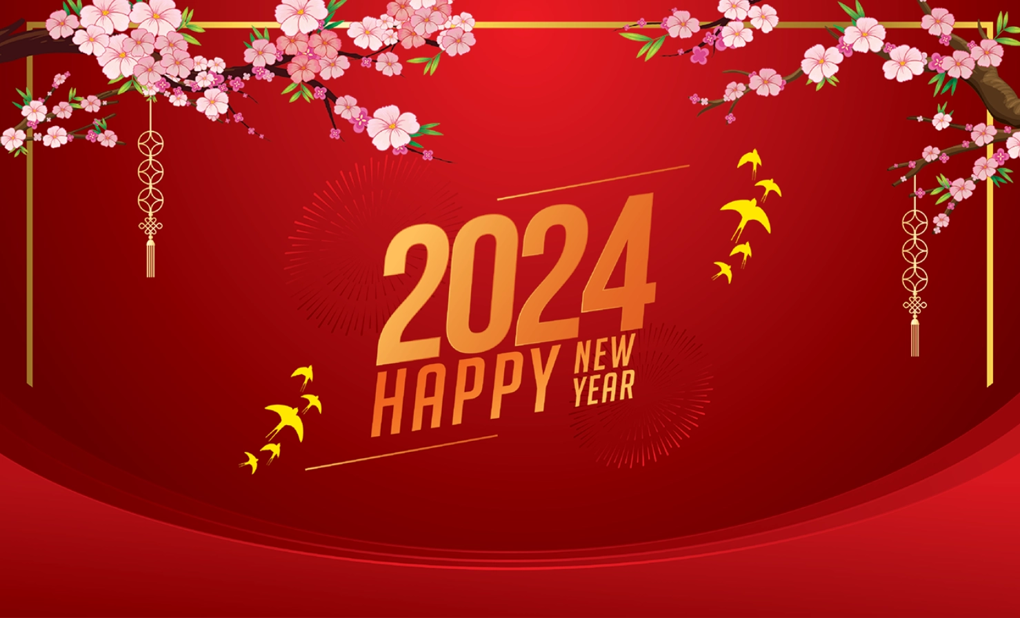 Mẫu background cành đào png trong suốt dễ dàng ghép ảnh