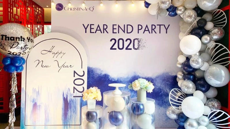 Mẫu background tiệc cuối năm phù hợp để in