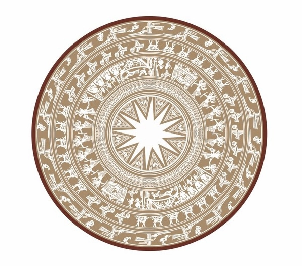 Mẫu phông nền tổ chức sự kiện họa tiết trống đồng