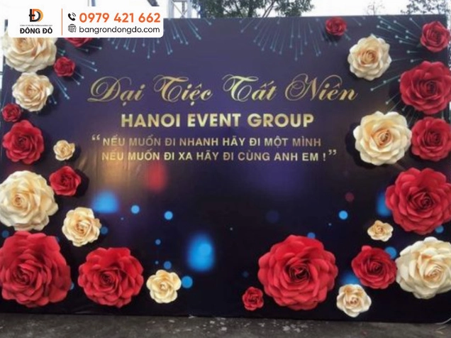 Mẫu phông sân khấu đẹp đại tiệc tất niên công ty