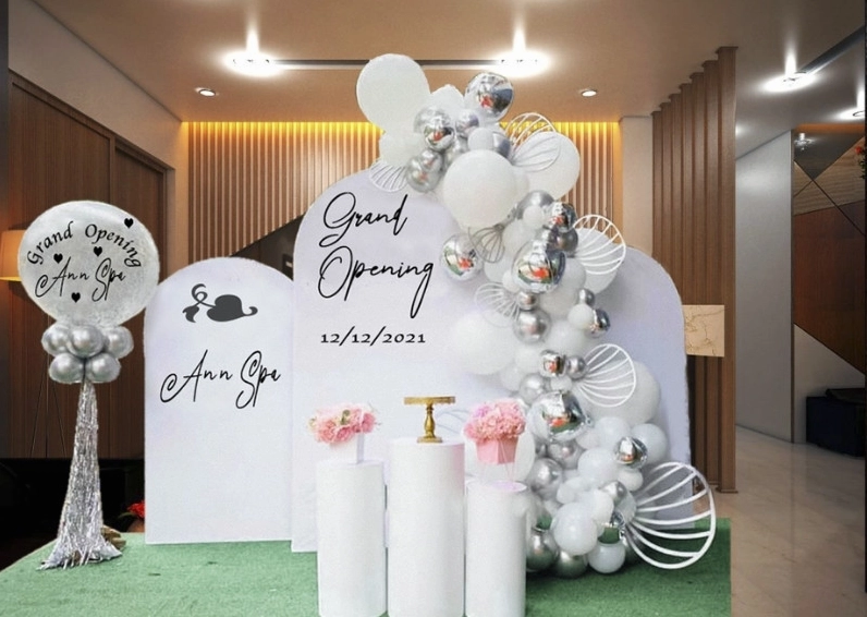 Mẫu thiết kế phông nền cho trung tâm làm đẹp spa với tông màu pastel nhẹ nhàng