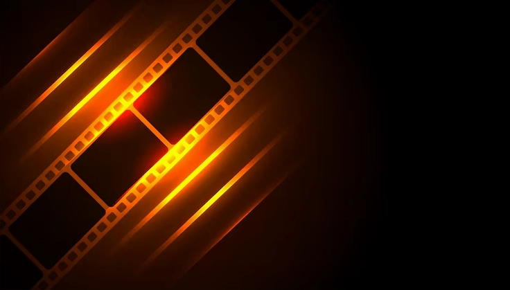 Nền dải phim phong cách retro 3D với khoảng trống để chữ