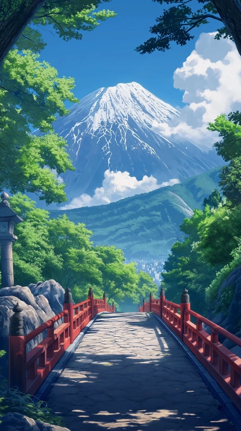 Ngắm trời mây với hình nền máy tính anime phong cảnh