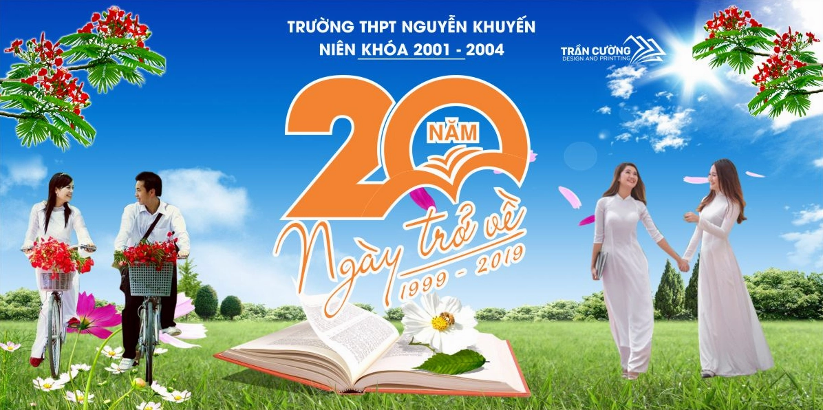 Phông nền sự kiện đẹp cho dịp họp lớp 20 năm ngày trở về