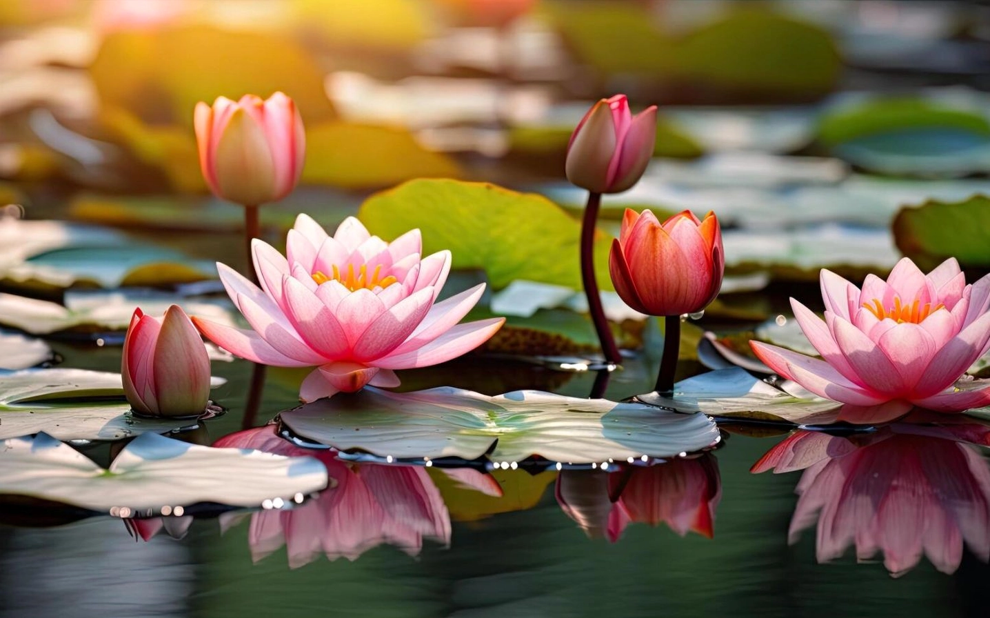 Sen đón nắng sớm, lung linh giọt sương