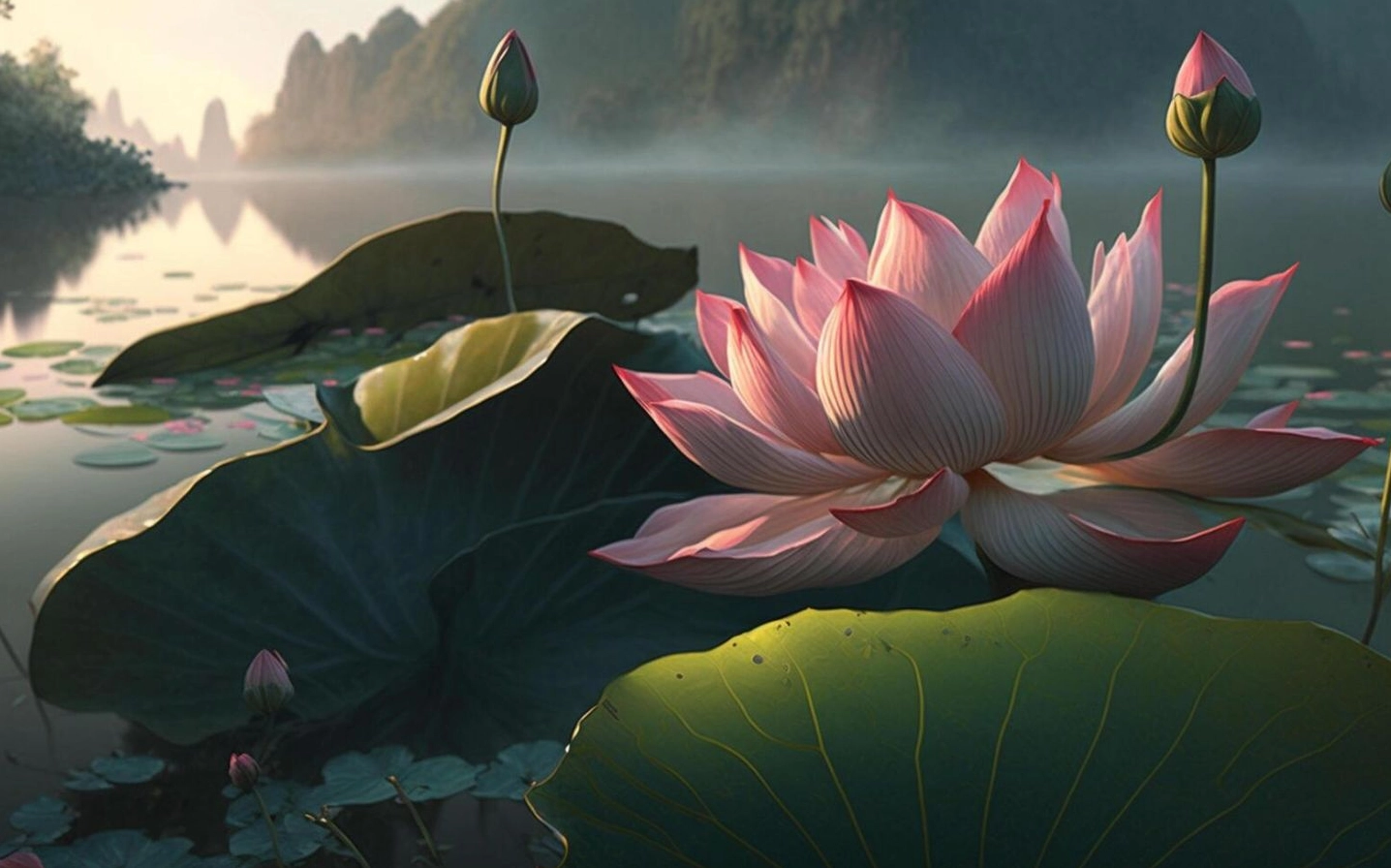 Sen hồng kiêu sa mặt nước phẳng