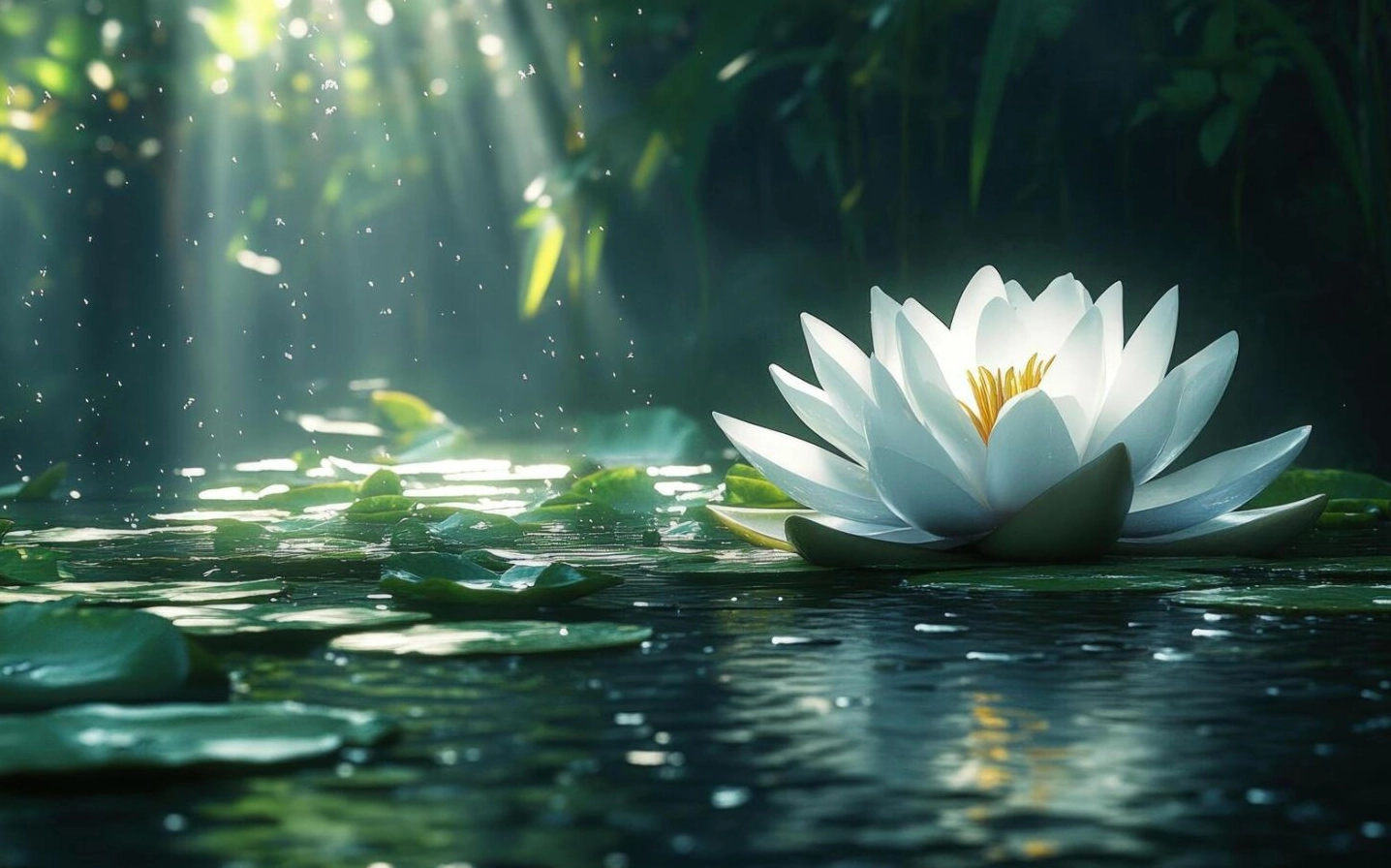 Sen trắng dưới tia nắng xuyên rừng