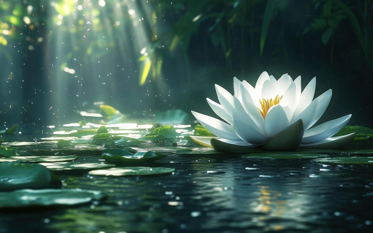 Sen trắng dưới tia nắng xuyên rừng u tịch