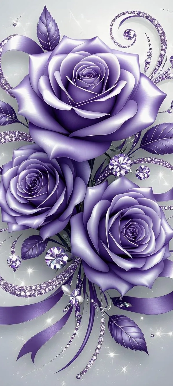 Tải ảnh ảnh nền hoa hồng tím kiểu minh họa cánh hoa cuộn mềm sắc lavender nhìn rất quý phái