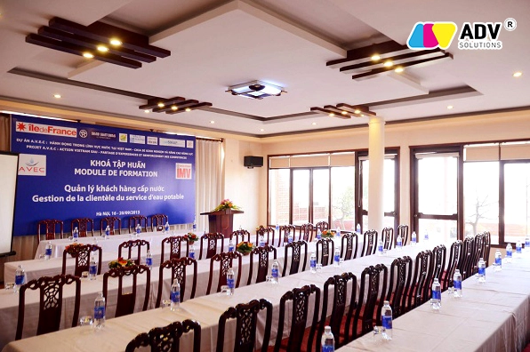 Thi công backdrop hội thảo chuyên nghiệp