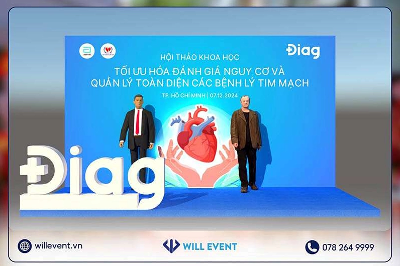 Thiết kế backdrop hội nghị khoa học Diag hiện đại