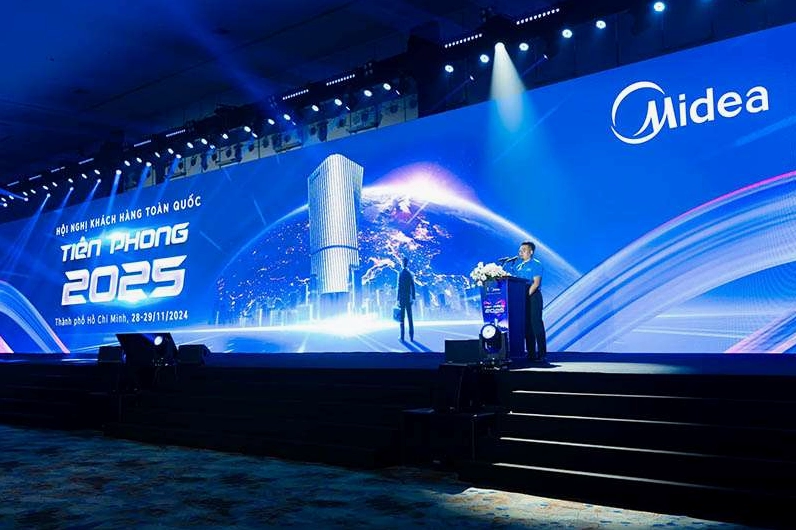 Thiết kế backdrop hội nghị màn hình Led sống động