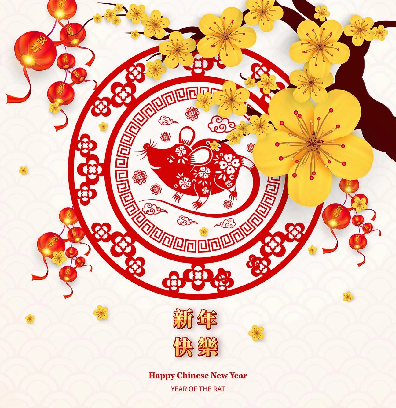 Thiết kế background đào tết rộn ràng