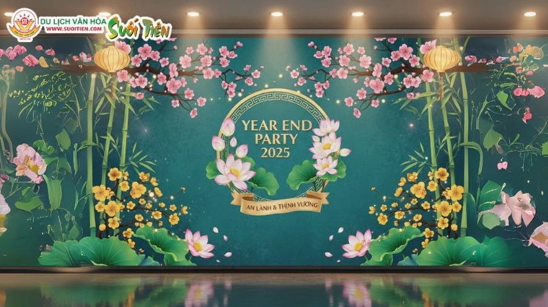 Thiết kế Mẫu Year End Party Backdrop 3 thu hút