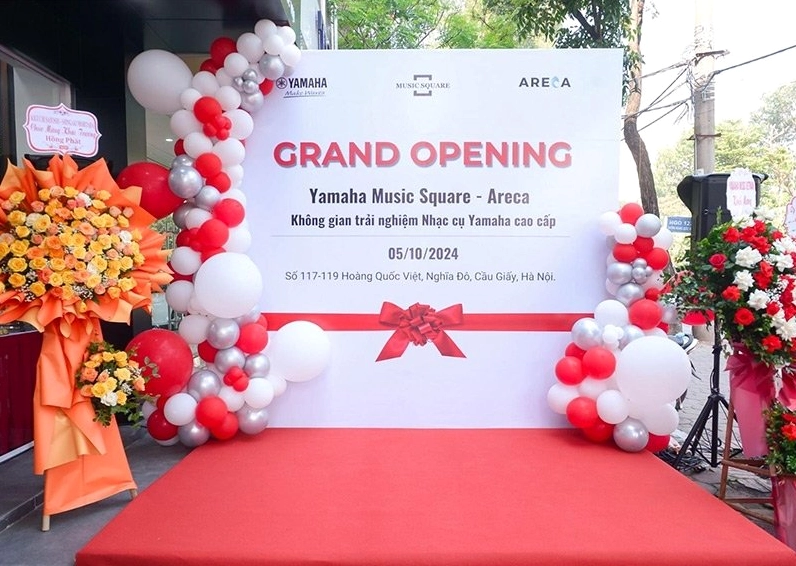 Thiết kế phông nền Yamaha Music Square đầy tính nghệ thuật âm nhạc