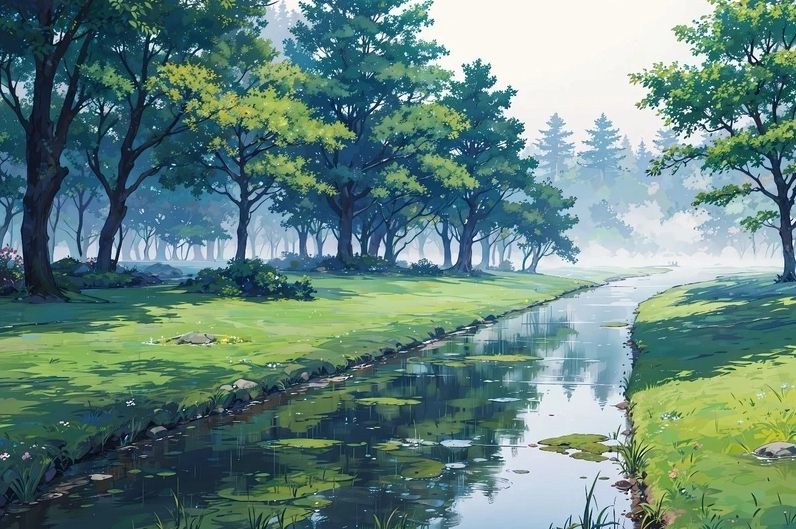 Thư giãn cùng hình nền anime phong cảnh đẹp mê hồn