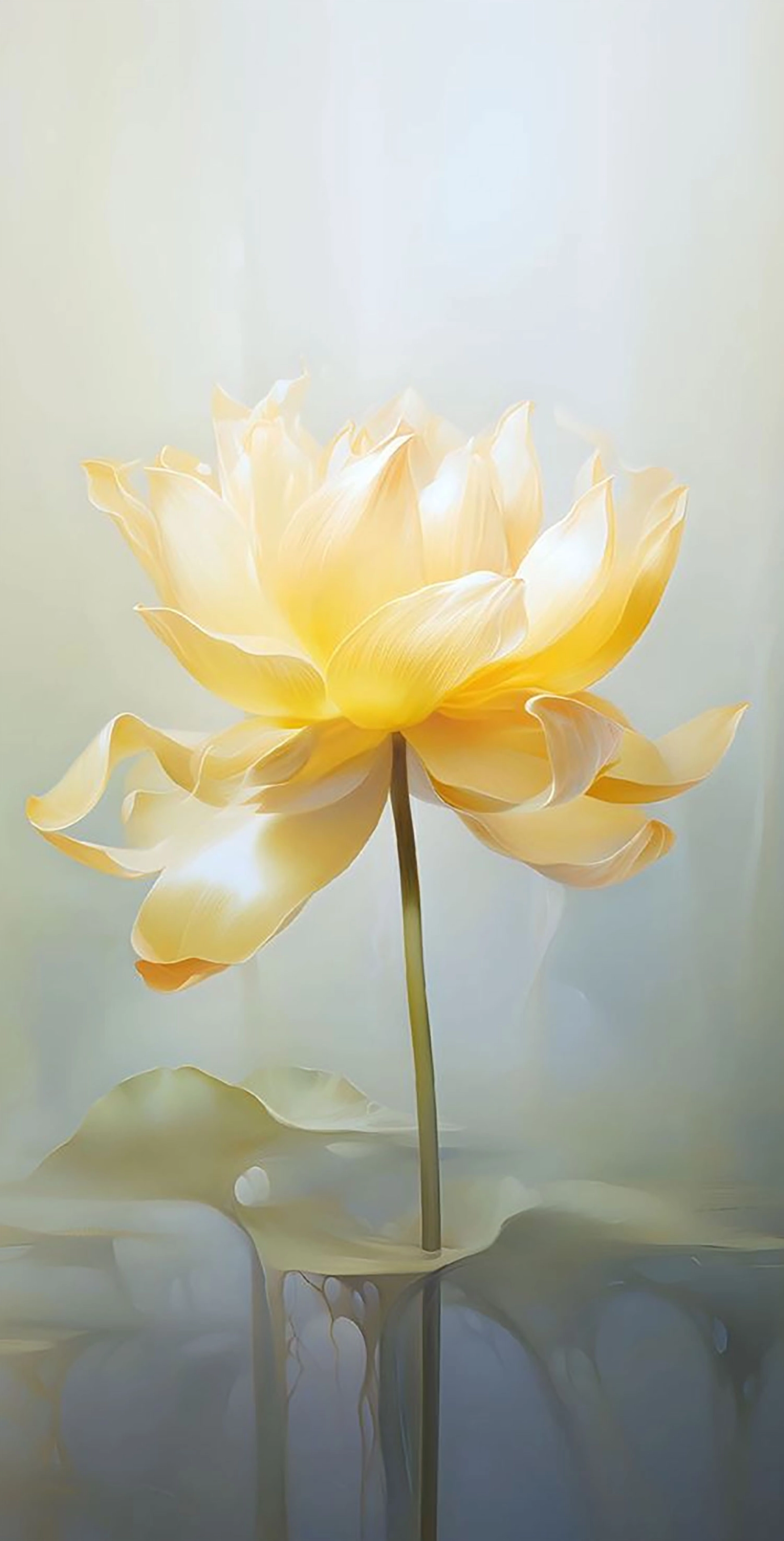 Tượng Phật thiền định cạnh bông sen giác ngộ bình yên