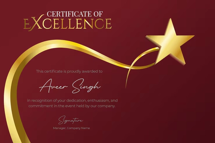 Vector chứng chỉ xuất sắc