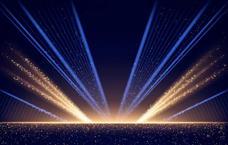 Vector miễn phí thiết kế sân khấu trao giải màu xanh đậm