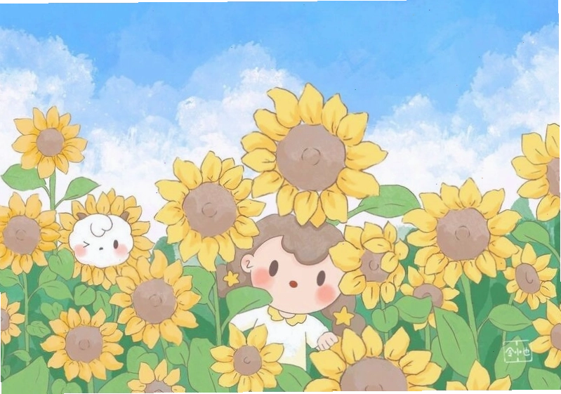 Ảnh hoa hướng dương chibi dễ thương