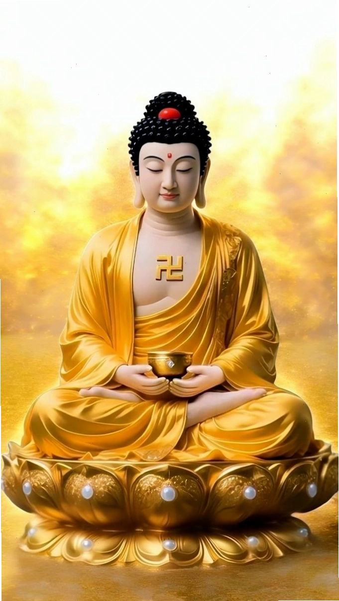 Ảnh Phật tọa thiền giữa thiên nhiên hùng vĩ