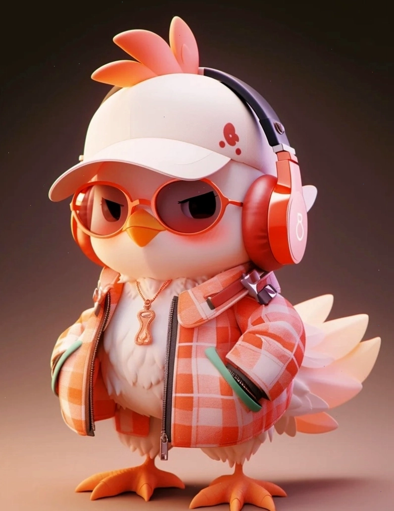 Avatar gà chibi với màu sắc tươi sáng