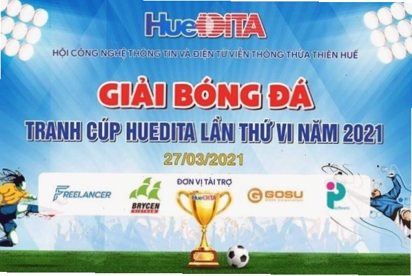 Backdrop giải bóng đá tranh cup Huedita lần thứ VI