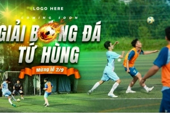 Backdrop giải bóng đá vải Canvas cao cấp