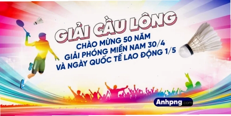 Background cầu lông độc đáo mừng kỷ niệm ngày lễ lớn