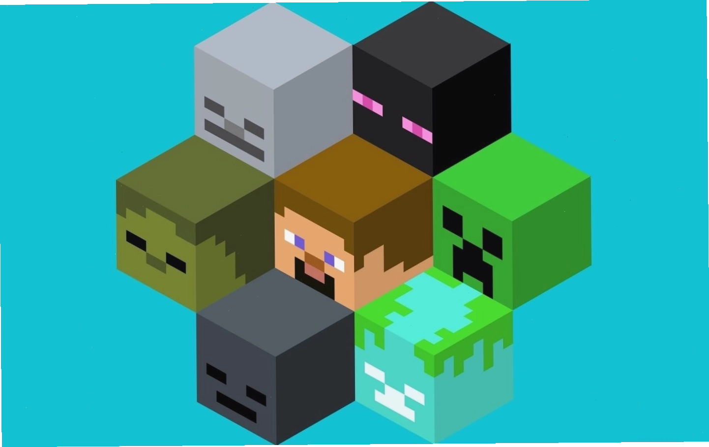Biểu tượng khối hình Minecraft: Creeper, Zombie, Enderman...