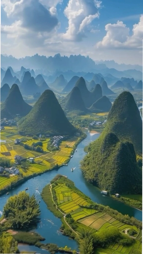 Cảnh quan thiên nhiên hùng vĩ với dòng sông và núi đá