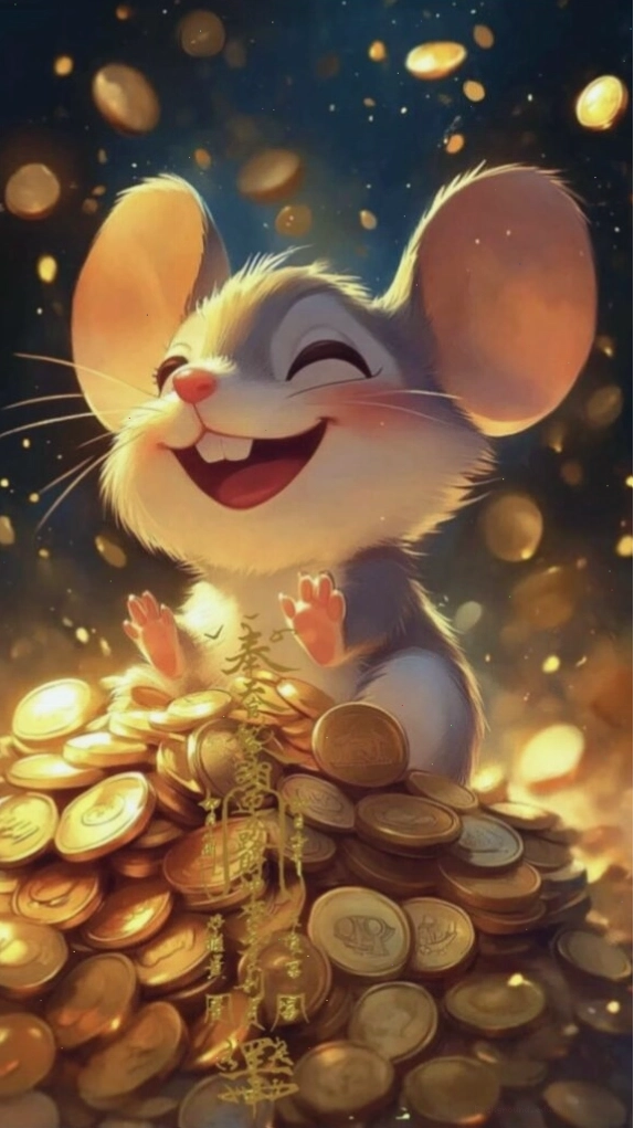Chuột cười rạng rỡ bên kho báu