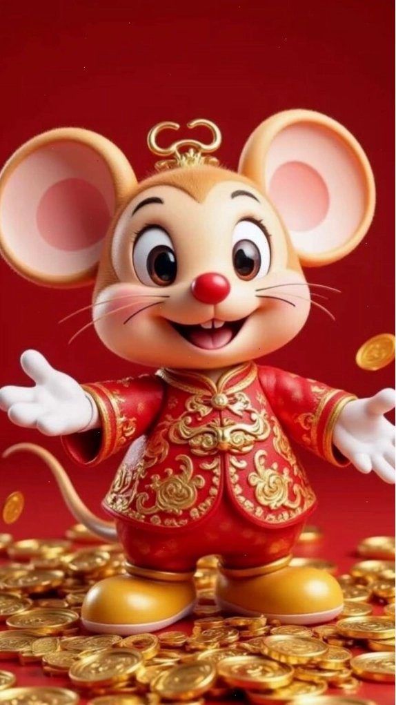Chuột Tý chibi đón lộc đầu xuân